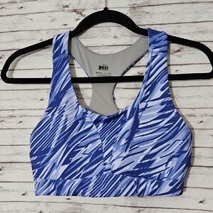 REI Blue Abstract Sports Bra